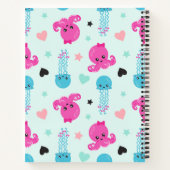 Meerestiere, Kraken, Quallen, Herz, Ihr Name Notizblock (Rückseite)