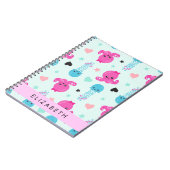 Meerestiere, Kraken, Quallen, Herz, Ihr Name Notizblock (Linke Seite)