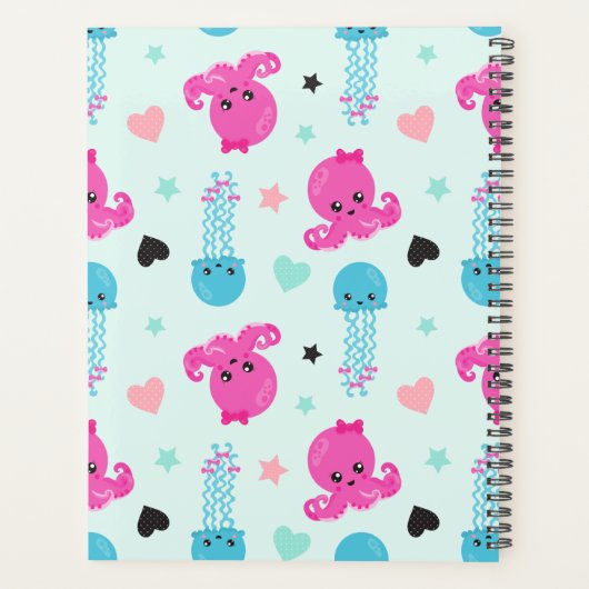 Meerestiere, Kraken, Quallen, Herz, Ihr Name Planer (Rückseite)