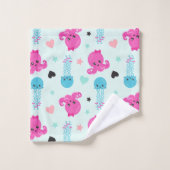 Meerestiere, Meeresleben, Oktopus, Quallen, Herzen Badhandtuch Set (Waschlappen)