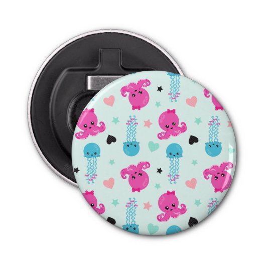 Meerestiere, Meeresleben, Oktopus, Quallen, Herzen Flaschenöffner (Vorderseite)