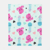 Meerestiere, Meeresleben, Oktopus, Quallen, Herzen Fleecedecke (Vorderseite)