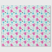 Meerestiere, Meeresleben, Oktopus, Quallen, Herzen Geschenkpapier (Flach)