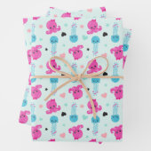 Meerestiere, Meeresleben, Oktopus, Quallen, Herzen Geschenkpapier Set (Beispiel)