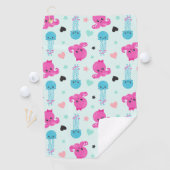 Meerestiere, Meeresleben, Oktopus, Quallen, Herzen Golfhandtuch (Insitu)