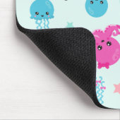 Meerestiere, Meeresleben, Oktopus, Quallen, Herzen Mousepad (Ecke)