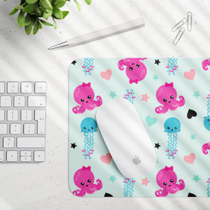 Meerestiere, Meeresleben, Oktopus, Quallen, Herzen Mousepad