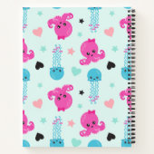 Meerestiere, Meeresleben, Oktopus, Quallen, Herzen Notizblock (Rückseite)