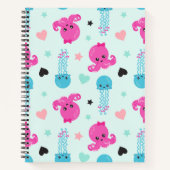 Meerestiere, Meeresleben, Oktopus, Quallen, Herzen Notizblock (Vorderseite)