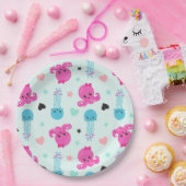 Meerestiere, Meeresleben, Oktopus, Quallen, Herzen Pappteller (Party)