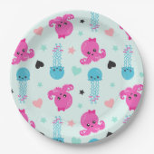 Meerestiere, Meeresleben, Oktopus, Quallen, Herzen Pappteller (Vorderseite)