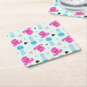 Meerestiere, Meeresleben, Oktopus, Quallen, Herzen Rechteckiger Pappuntersetzer (angewinkelt)