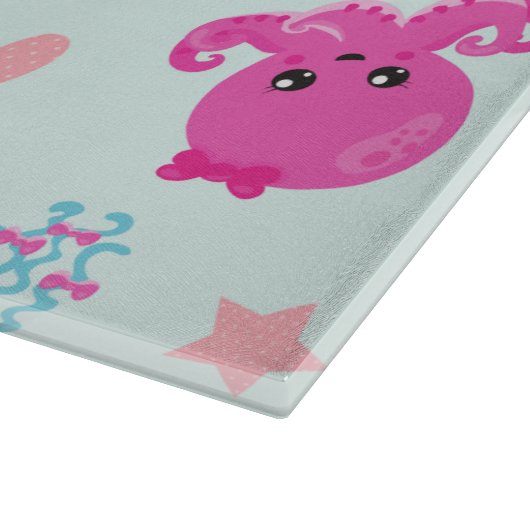 Meerestiere, Meeresleben, Oktopus, Quallen, Herzen Schneidebrett (Ecke)