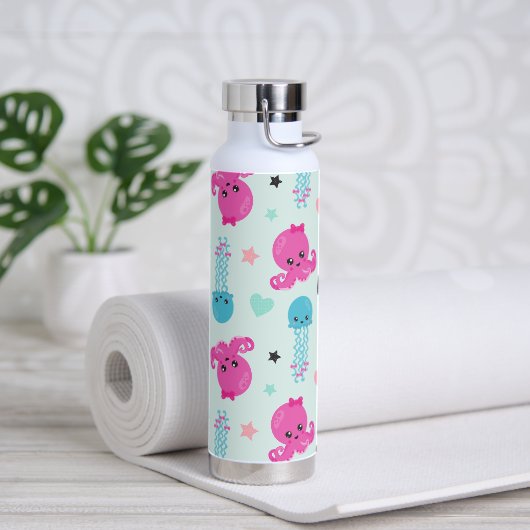 Meerestiere, Meeresleben, Oktopus, Quallen, Herzen Trinkflasche (Yoga)