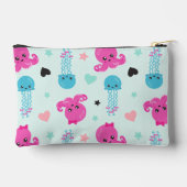 Meerestiere, Meeresleben, Oktopus, Quallen, Herzen Zubehörtasche (Rückseite)