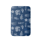 Meerestiere mit blauer Wasserfarbe Badematte (Vorderseite Vertikal)