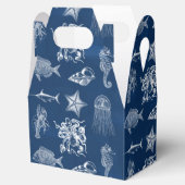 Meerestiere mit blauer Wasserfarbe Geschenkschachtel (Geöffnet)