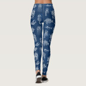 Meerestiere mit blauer Wasserfarbe Leggings (Rückseite)