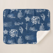 Meerestiere mit blauer Wasserfarbe Sherpadecke (Vorderseite (Horizontal))