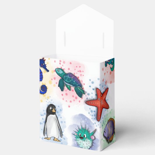 Meerestiere Party Geschenkschachtel (Geöffnet)
