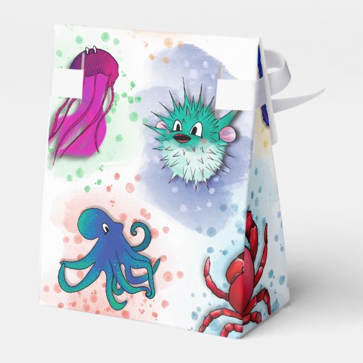 Meerestiere Party Geschenkschachtel (Rückseite)