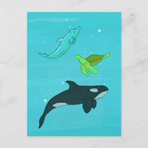Meerestiere Postkarte
