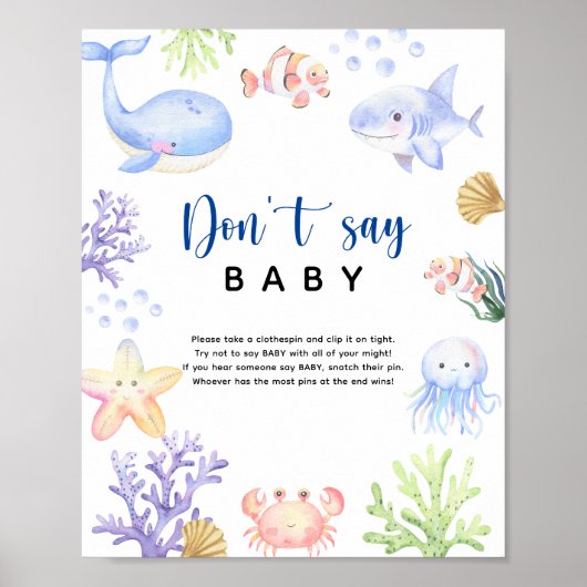 Meerestiere - Sagen Sie nicht, Baby Poster (Vorne)