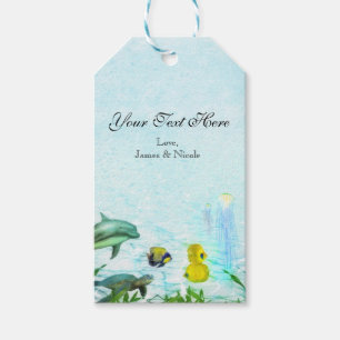Meerestiere Strand Aquarell-Party Gastgeschenke Geschenkanhänger