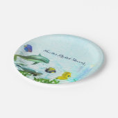 Meerestiere Strandfarbe Elegantes Party Pappteller (Schrägansicht)