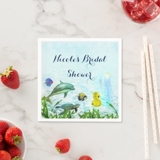 Meerestiere Strandfarbe Elegantes Party Serviette (Beispiel)