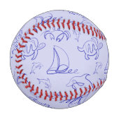 Meerestiere und Segelboote mit einer einzigen zeic Baseball (Vorderseite Links)