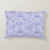 Meerestiere und Segelboote mit einer einzigen zeic Dekokissen (Rückseite)