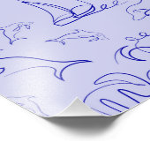 Meerestiere und Segelboote mit einer einzigen zeic Fotodruck (Ecke)