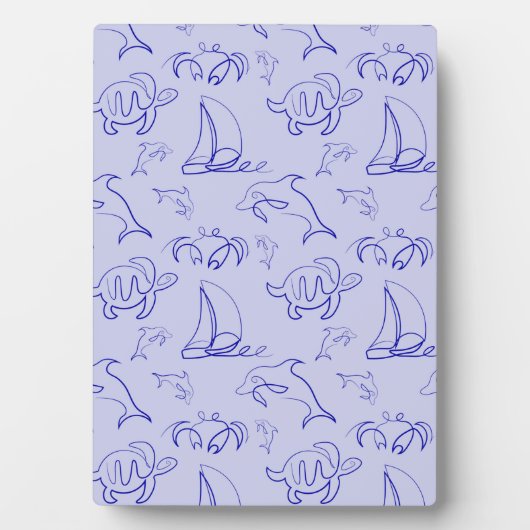 Meerestiere und Segelboote mit einer einzigen zeic Fotoplatte (Vorderseite)