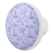 Meerestiere und Segelboote mit einer einzigen zeic Keramikknauf (Rechts)