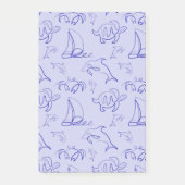 Meerestiere und Segelboote mit einer einzigen zeic Post-it Klebezettel (Vorderseite)