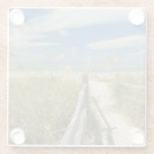 Meerestiere (Uniola paniculata), die am Strand ang Glasuntersetzer (Rückseite)