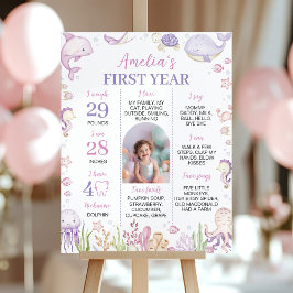 Meerestiere unter dem Meer Geburtstagskarte Poster