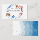 Meerestiere unter dem Windelkreislauf Platzkarte (Vorne/Hinten)