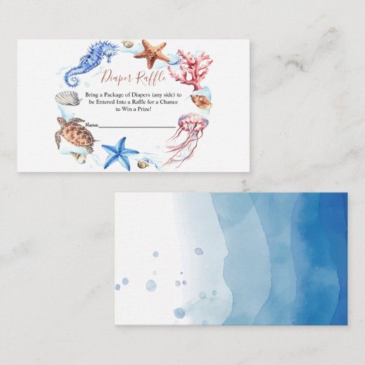 Meerestiere unter dem Windelkreislauf Platzkarte (Vorne/Hinten)