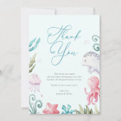 Meerestiere unter der Kinderdusche des Meeres Dankeskarte (Vorderseite)