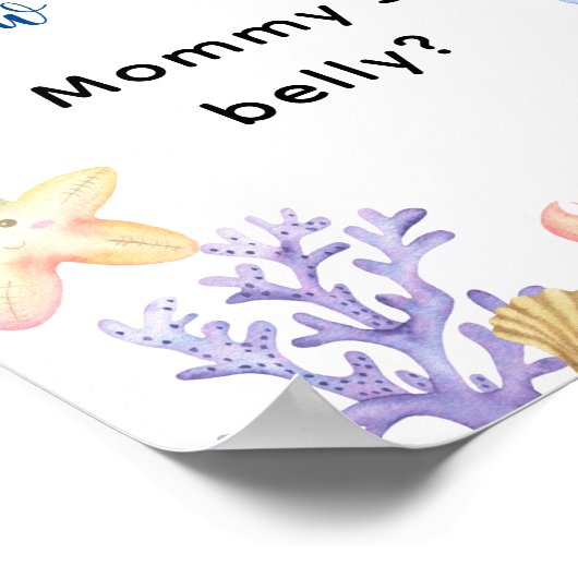 Meerestiere - Wie groß ist Mama's Bauch? Poster (Ecke)
