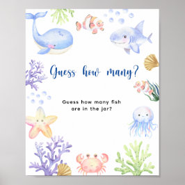 Meerestiere - Wie viele Fische sind im Glas? Poster