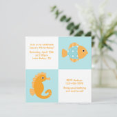 Meerestiere zum Geburtstag Einladung (Stehend Vorderseite)