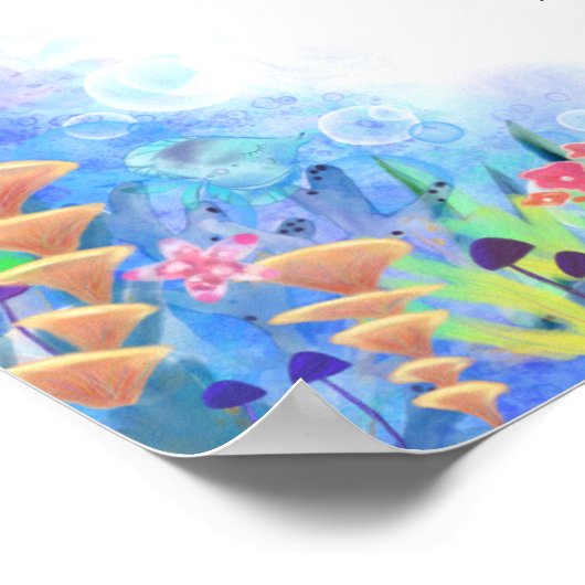 Meerestiere zum Geburtstag Poster (Ecke)