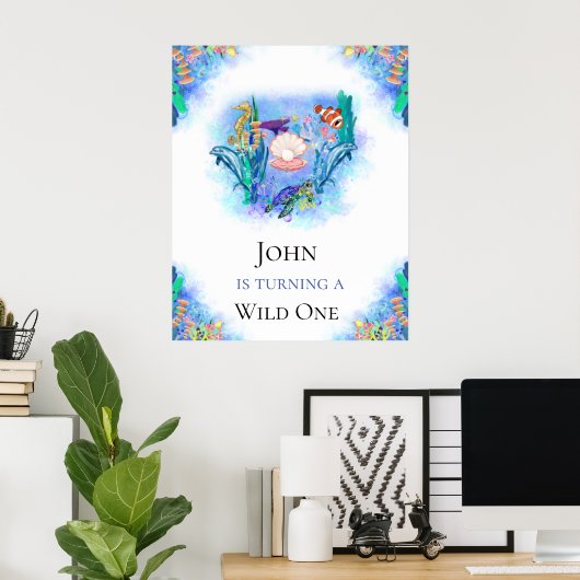 Meerestiere zum Geburtstag Poster (Heimbüro)