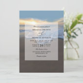 Meerestrand Sommerhochzeit QR Code Einladung (Stehend Vorderseite)