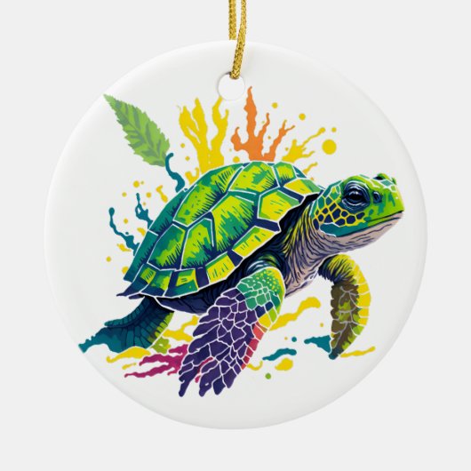 MEERESTURTLE AN EINEM SOMMERTAG KERAMIK ORNAMENT (Vorne)