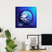 MEERESTURTLE BLAUE MOON MEER TURTLE RACE POSTER (Heimbüro)