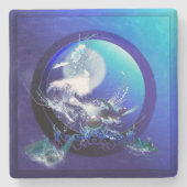 MEERESTURTLE BLAUE MOON RACE STEINUNTERSETZER (Vorderseite)